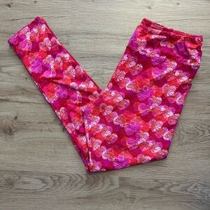 LuLaRoe Pink Heart Leggings